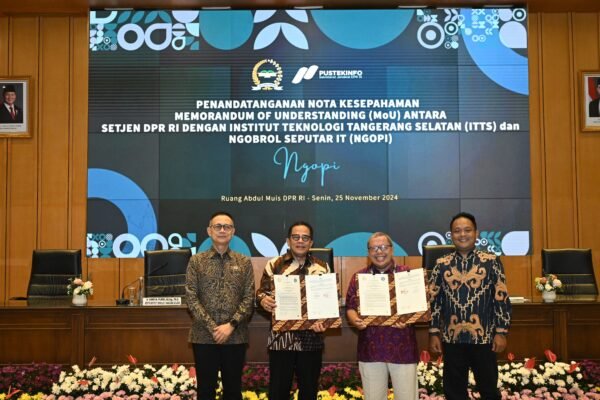 Penandatanganan MoU dengan ITTS Upaya Transformasi Digital dan Penguatan Keamanan Siber di Setjen DPR RI